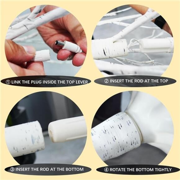 New 2Pack Lighted Birch Tree, 6 FT Total 288LED Pre-lit Artificial - Picture 6 of 7